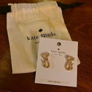 Kate Spade Gold Cat Earrings